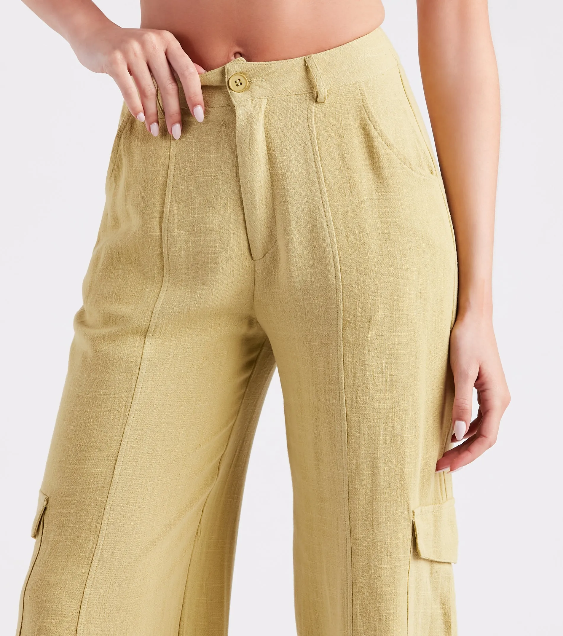 Coastal Drive Linen Wide-Leg Cargo Pants sold by Windsor product image thumbnail 4