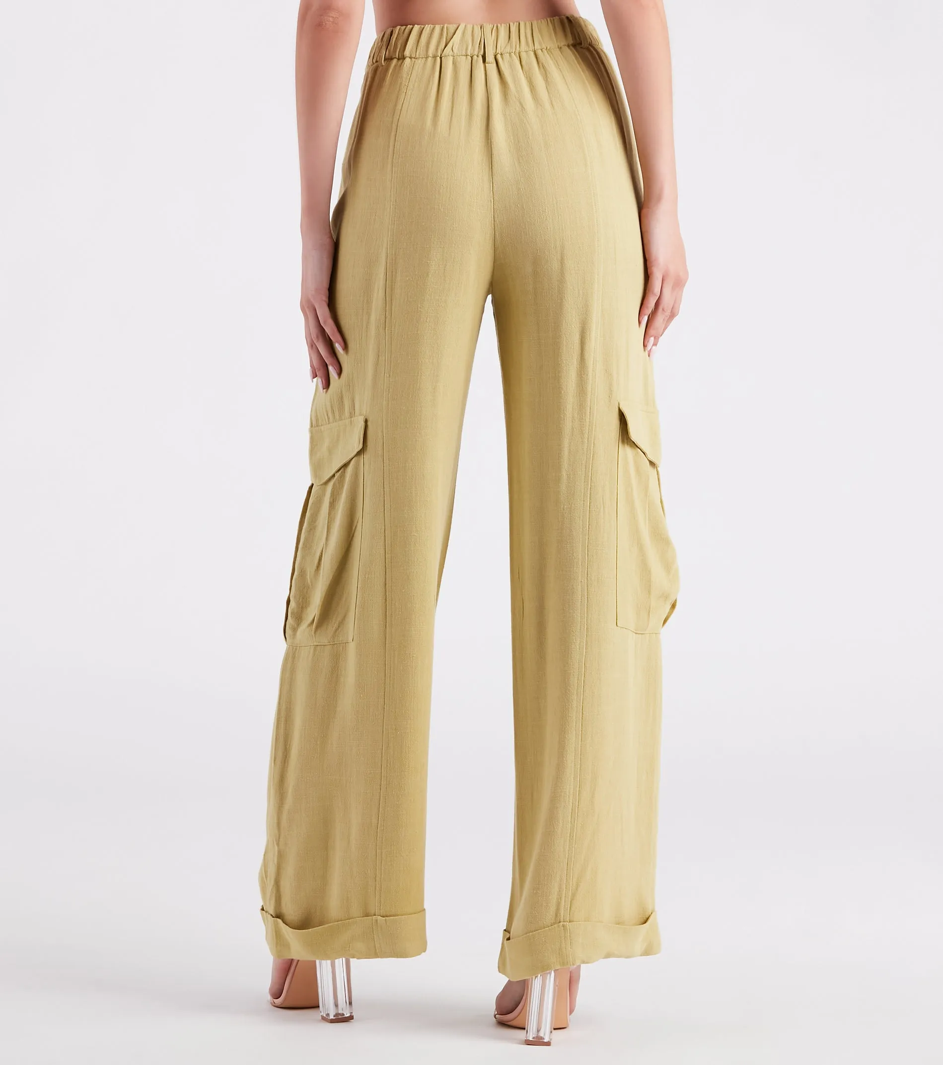 Coastal Drive Linen Wide-Leg Cargo Pants sold by Windsor product image thumbnail 3