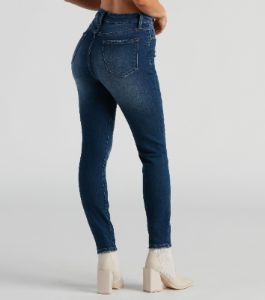 Taylor High-Rise Destructed Skinny Ankle Jeans by Windsor Denim sold by Windsor