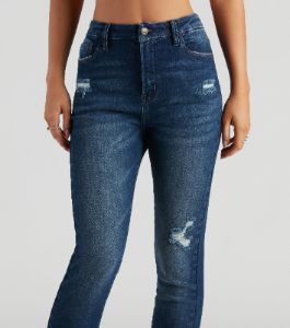 Taylor High-Rise Destructed Skinny Ankle Jeans by Windsor Denim sold by Windsor