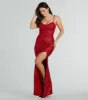 Ashelyn Cowl Neck Glitter Mermaid Formal Dress sold by Windsor