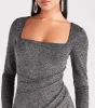 Stars Do Sparkle Glitter Long Sleeve Party Dress sold by Windsor
