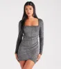 Stars Do Sparkle Glitter Long Sleeve Party Dress sold by Windsor
