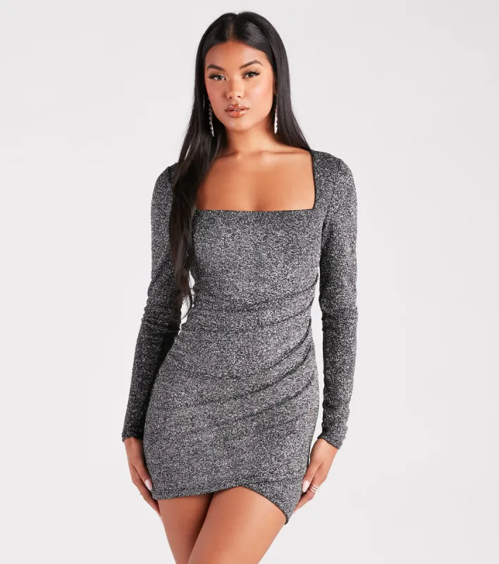 Stars Do Sparkle Glitter Long Sleeve Party Dress sold by Windsor