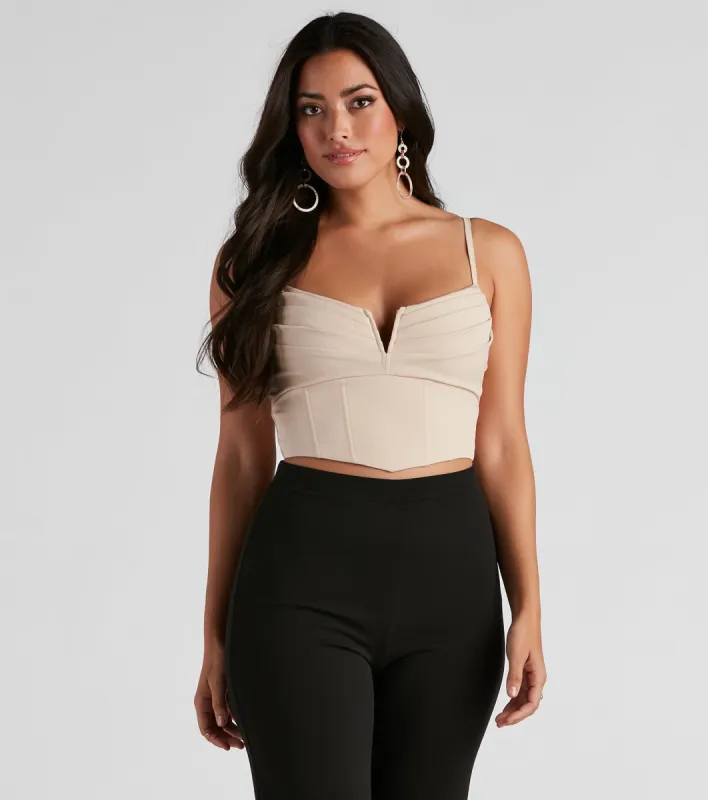 Pretty Pleats Satin Notch Bustier sold by Windsor