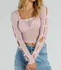 Pretty As A Bow Long Sleeve Mesh Crop Top sold by Windsor