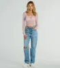 Pretty As A Bow Long Sleeve Mesh Crop Top sold by Windsor