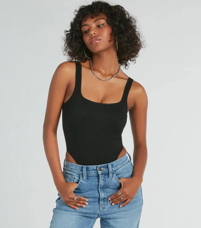 CLEARANCE - Simply Sultry Ribbed Knit Tank Bodysuit sold by Windsor