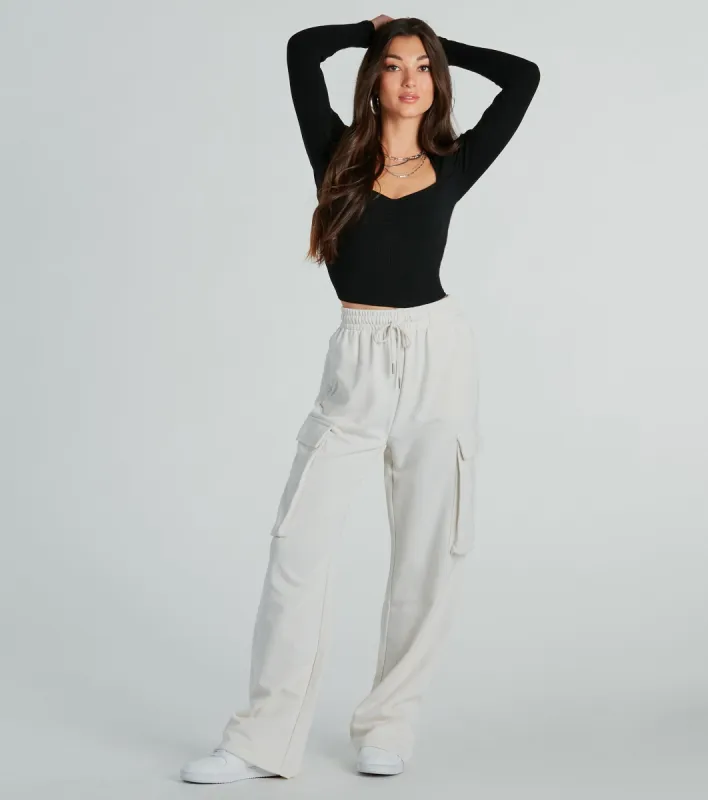 Elevated Cool Wide-Leg Cargo Sweatpants sold by Windsor