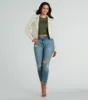 Stylish Impression Faux Suede Moto Jacket sold by Windsor