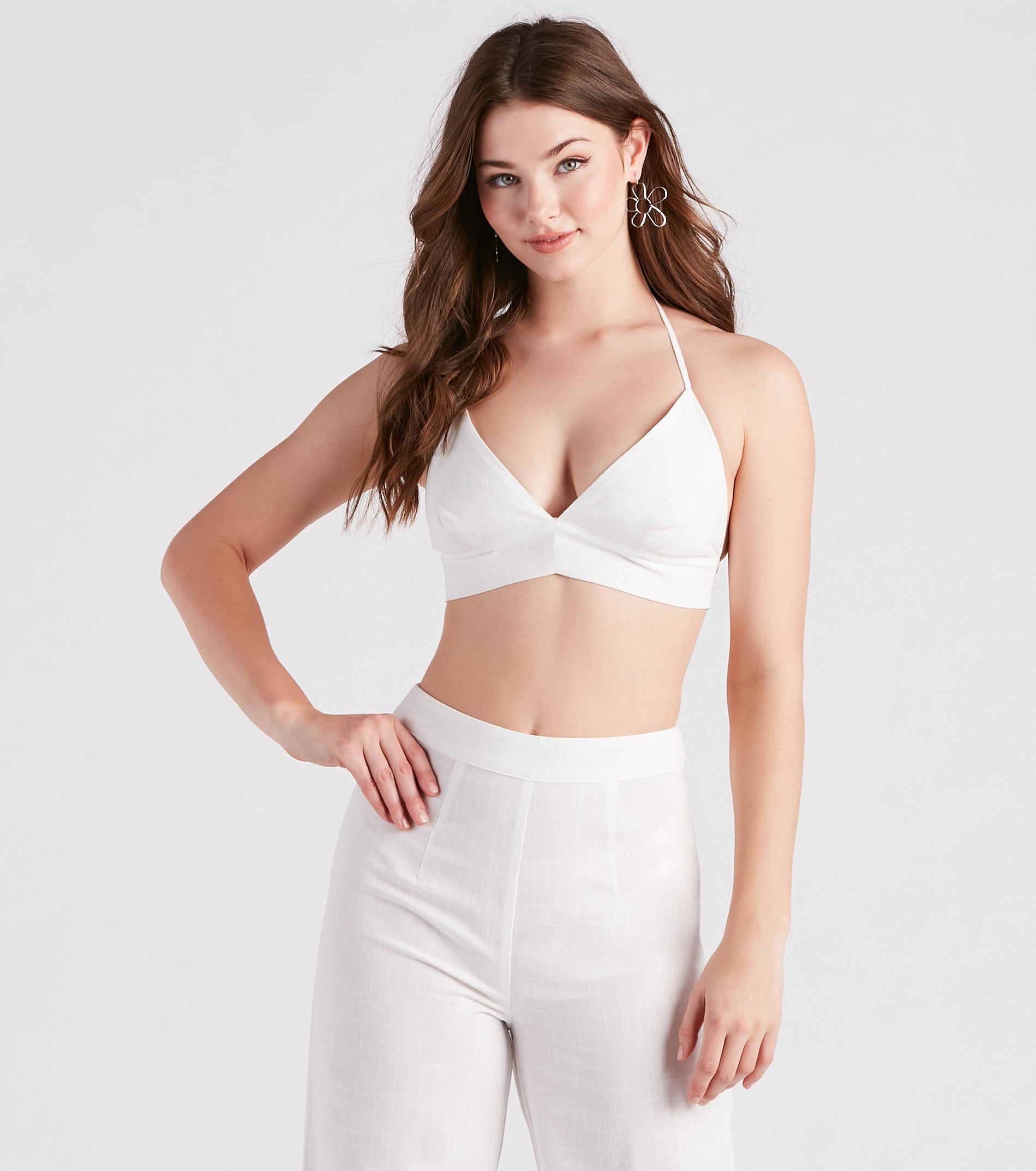 Meet In The Hamptons Linen Crop Top sold by Windsor product image thumbnail 5