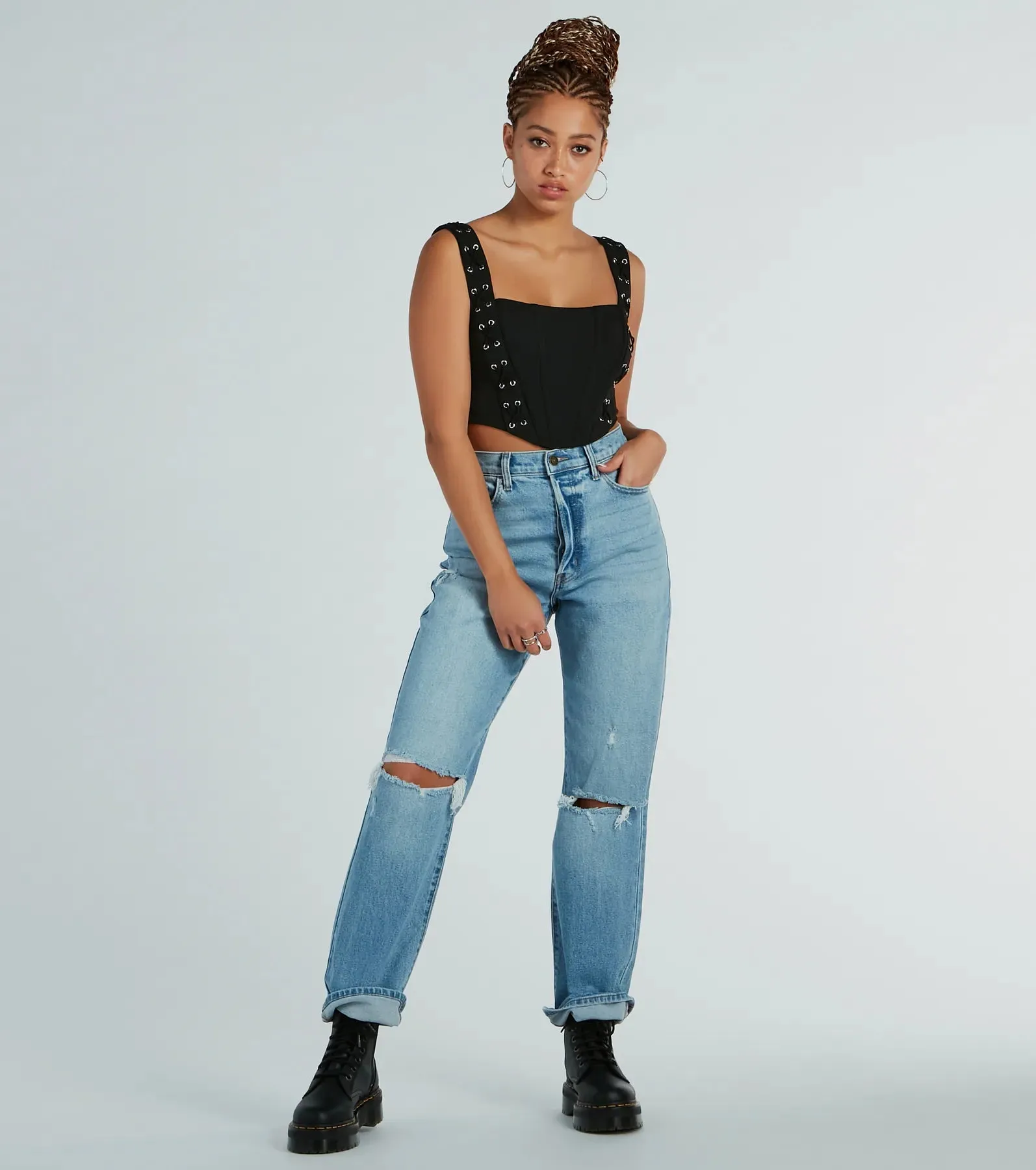 Sultry Stunner Lace-Up Detail Corset Top sold by Windsor product image thumbnail 3