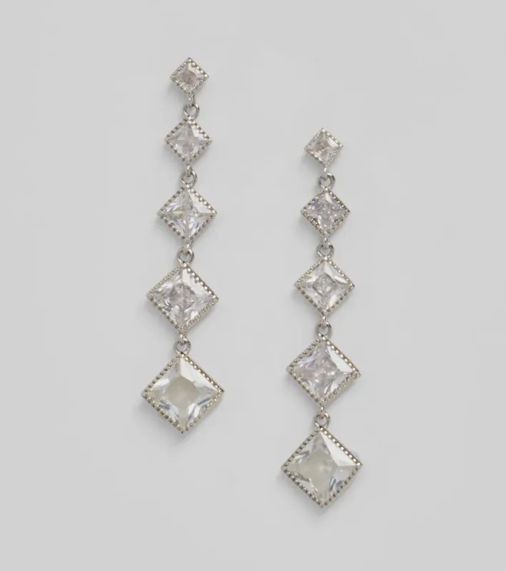 Elegant Era Rhinestone Duster Earrings sold by Windsor