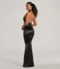Scarlett V-Neck Lace Trim Open Back Mermaid Formal Dress sold by Windsor