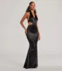Scarlett V-Neck Lace Trim Open Back Mermaid Formal Dress sold by Windsor