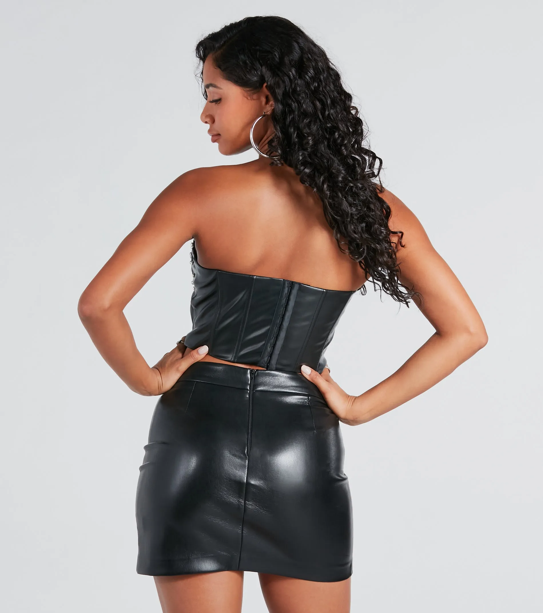 Found A Stud Faux Leather Strapless Bustier sold by Windsor product image thumbnail 3