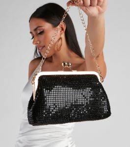 All This Shine Mesh Clutch Purse sold by Windsor