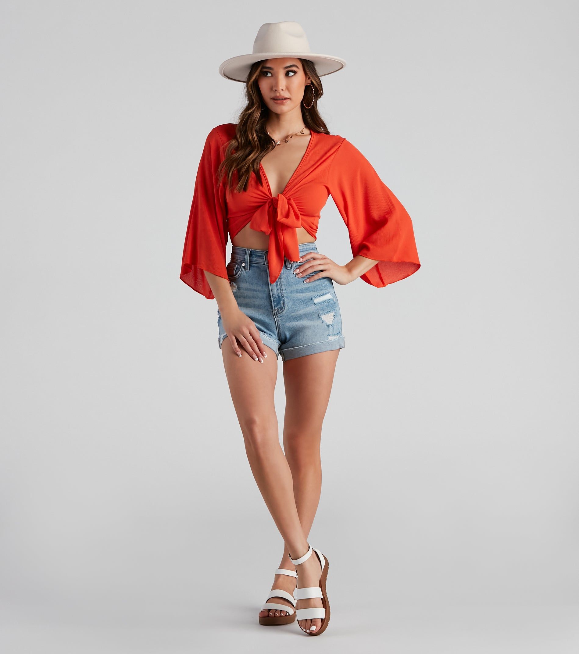 Meli Mid-Rise Cuff Denim Shorts By Windsor Denim sold by Windsor product image thumbnail 2