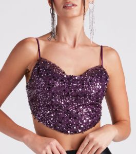 Striking In Sequin Open Back Top sold by Windsor
