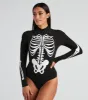 Sultry Skeleton Halloween Mock Neck Bodysuit sold by Windsor