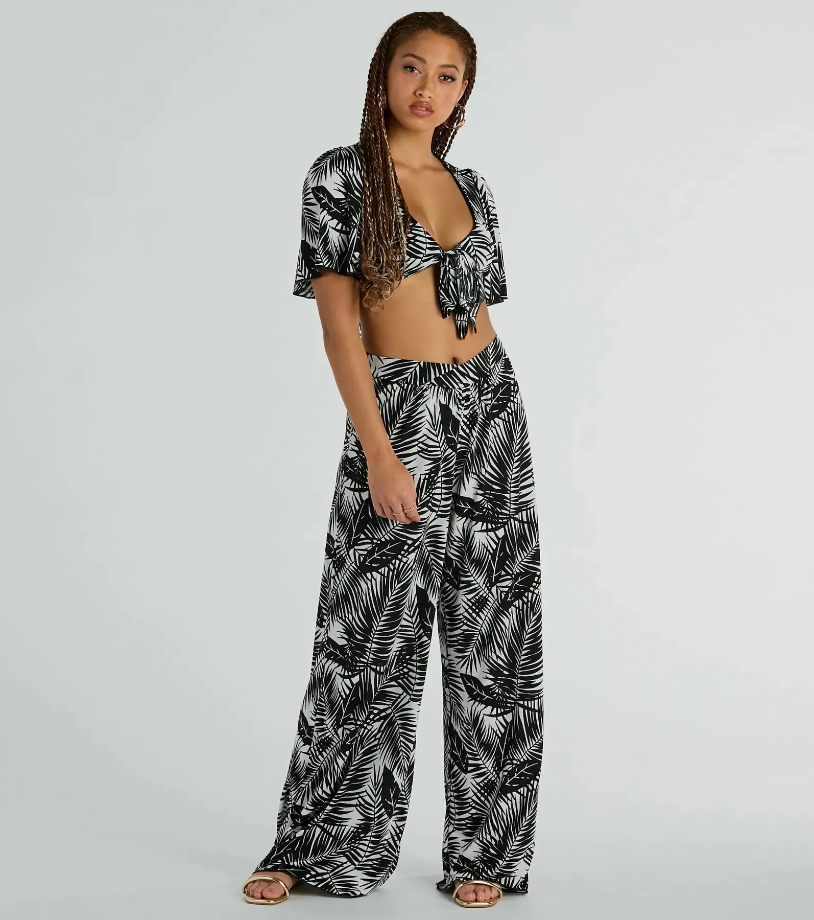 Time For Vacay High Rise Tropical Palazzo Pants sold by Windsor