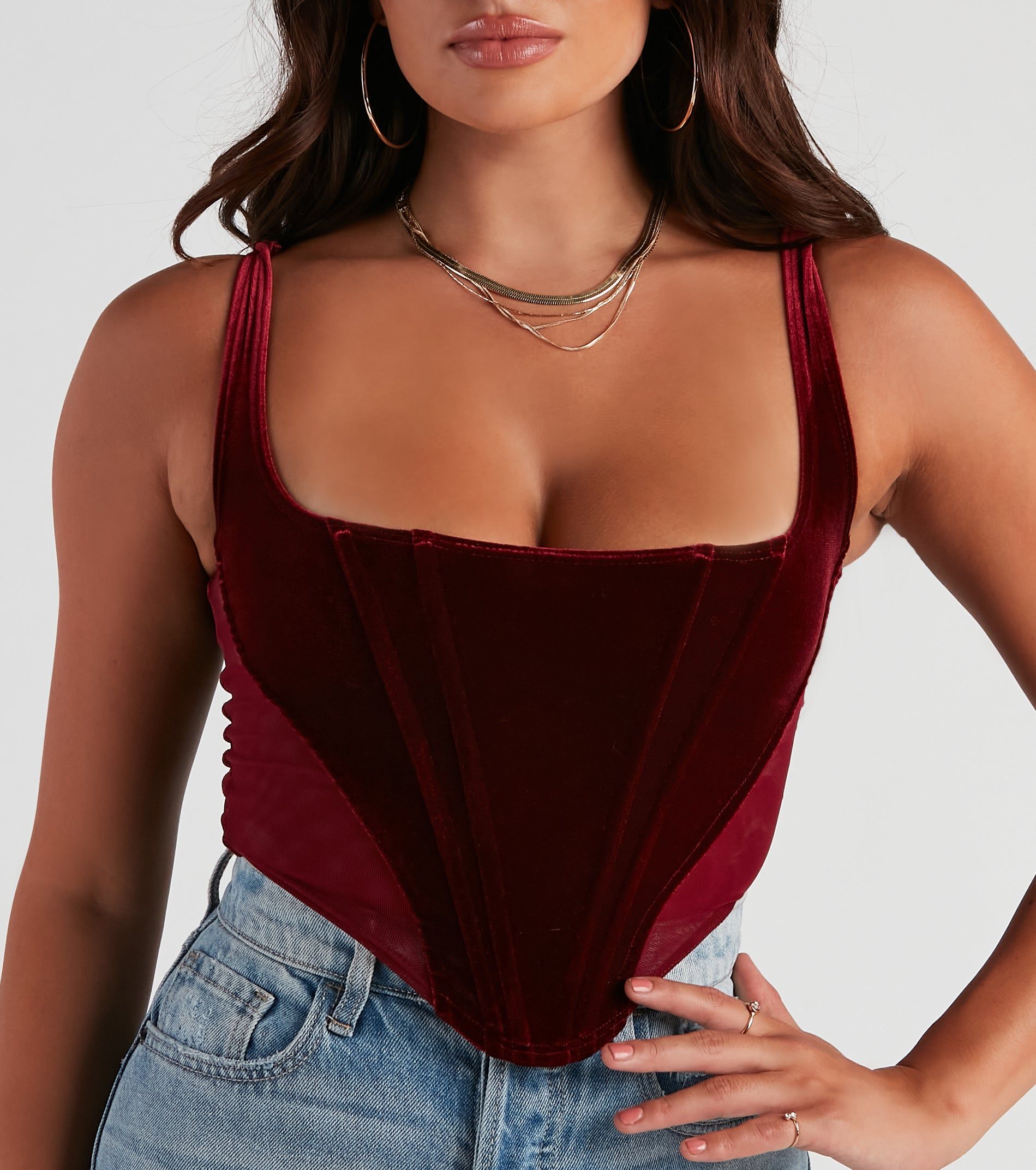 Velvet Vixen Cropped Bustier sold by Windsor product image thumbnail 4