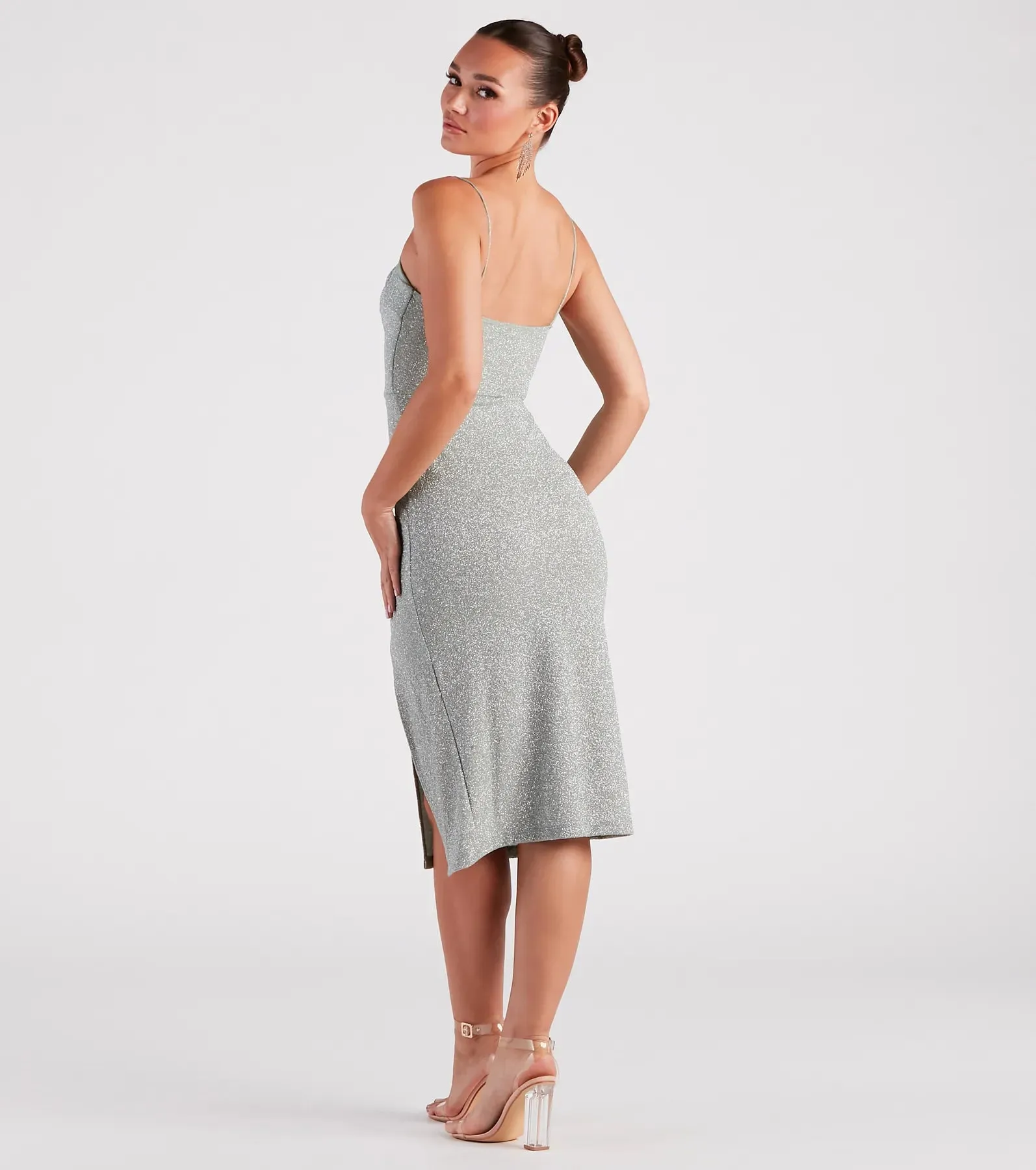 Spark My Interest Glitter Midi Dress sold by Windsor product image thumbnail 2