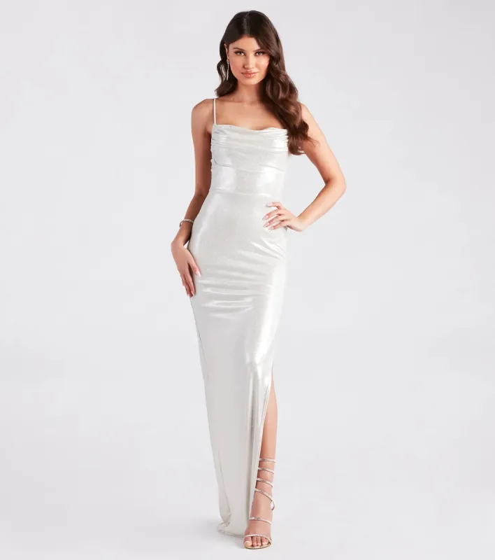 Carmela Formal High Slit Glitter Dress sold by Windsor
