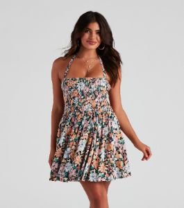 Floral Feels Halter Skater Dress sold by Windsor