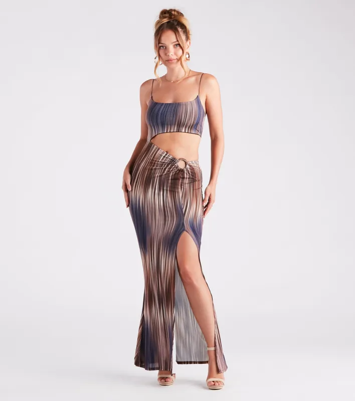 Vacay Beauty Abstract Cutout Maxi Dress sold by Windsor