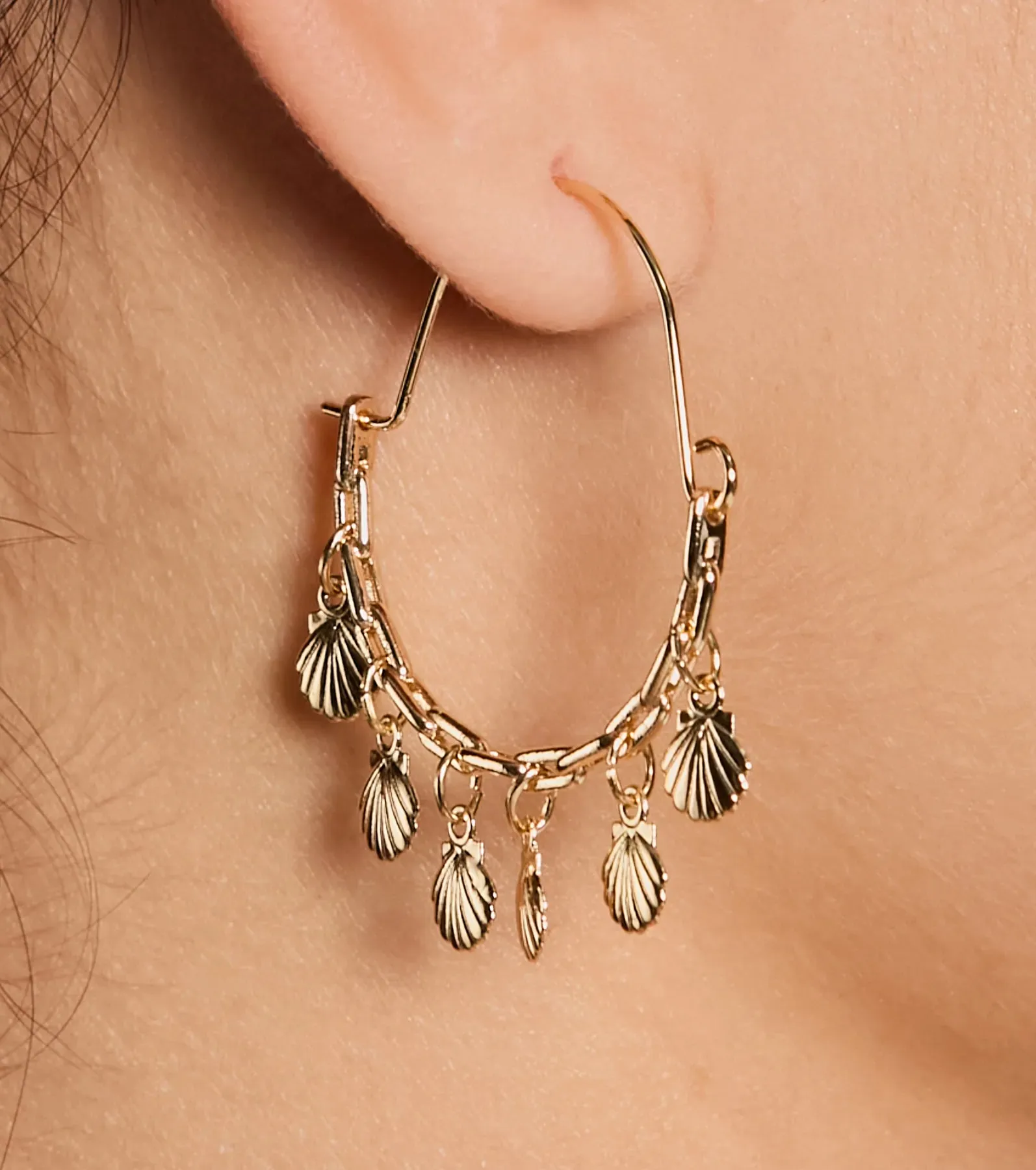 Sea Worthy Shell Charm Hoop Earrings sold by Windsor product image thumbnail 2
