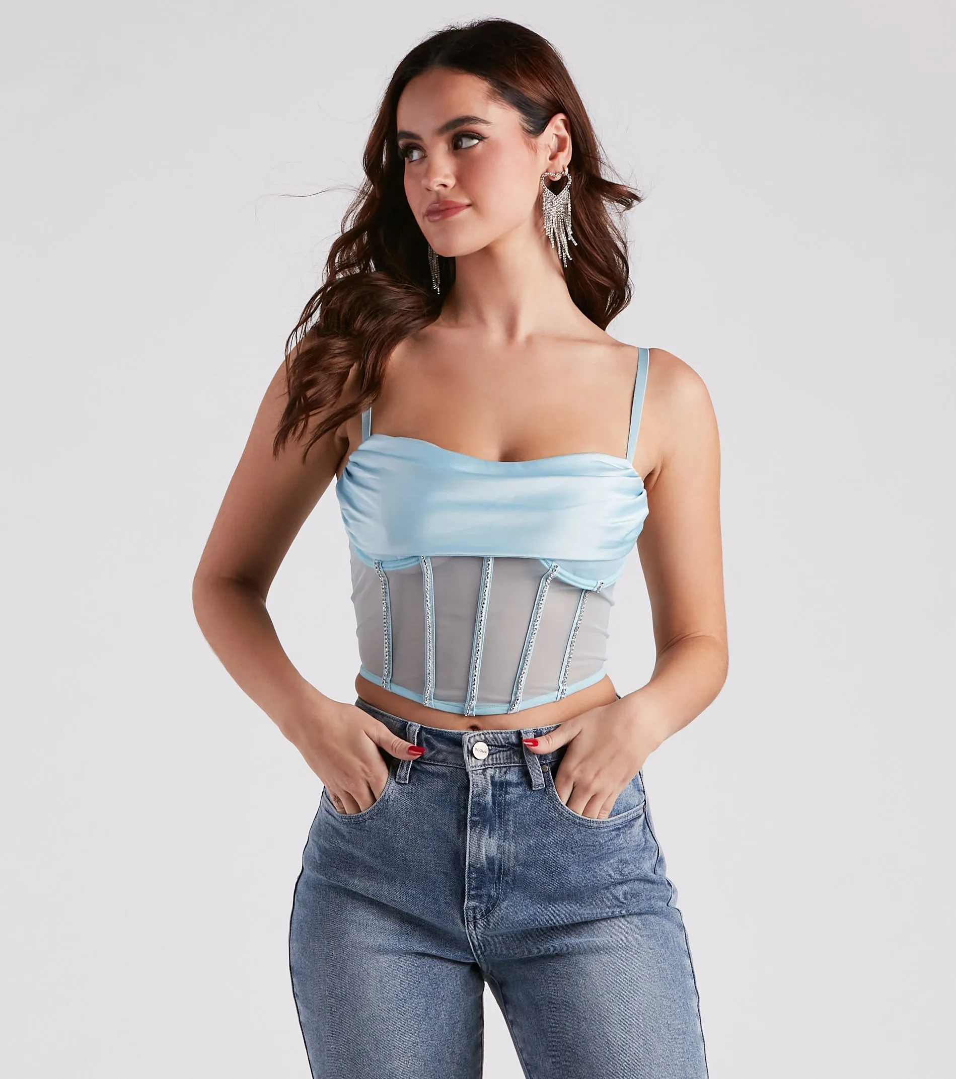 CLEARANCE - Major Glam Moves Rhinestone Bustier sold by Windsor