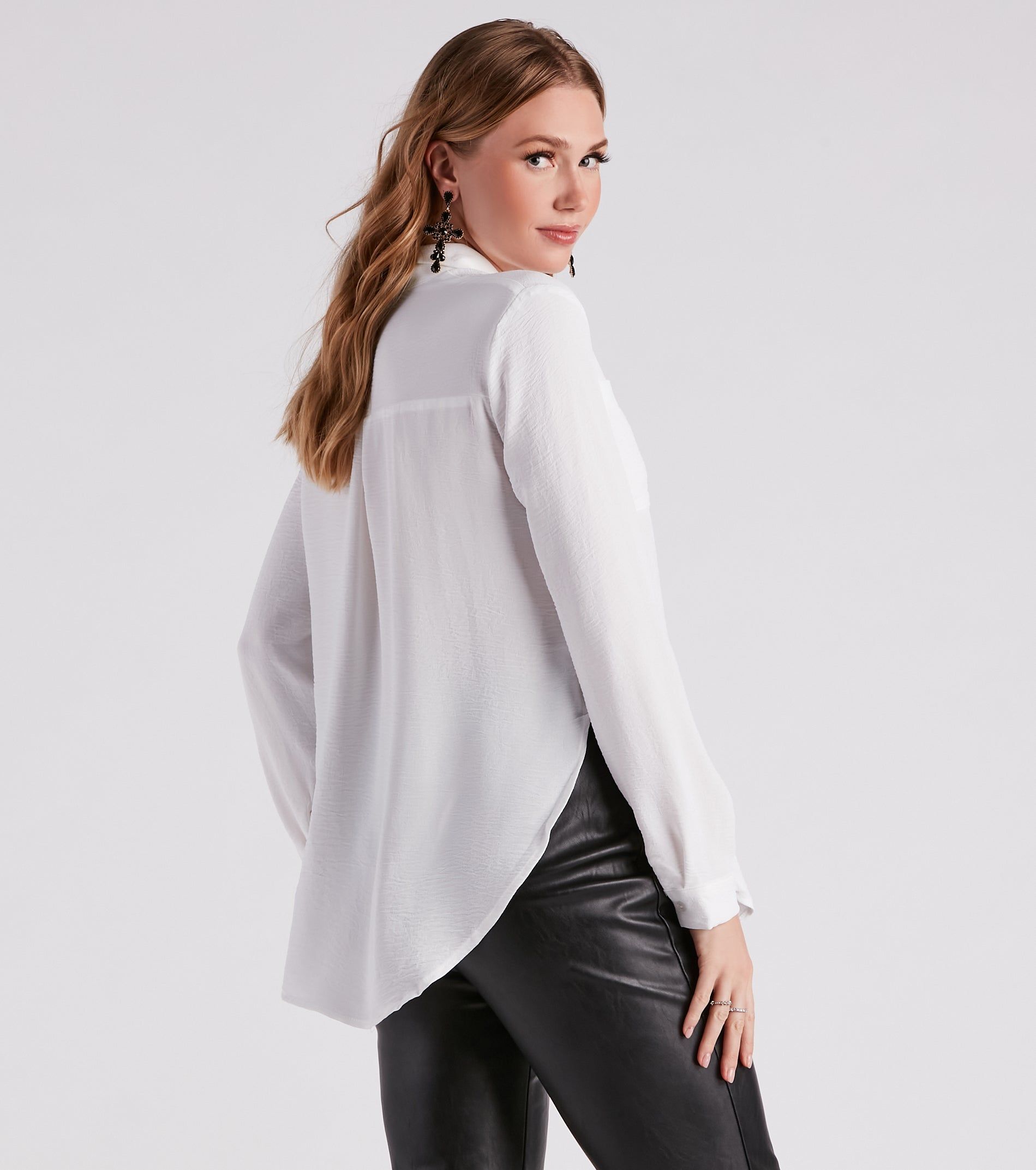 Chic Bliss Long Sleeve Button Up Top sold by Windsor product image thumbnail 3