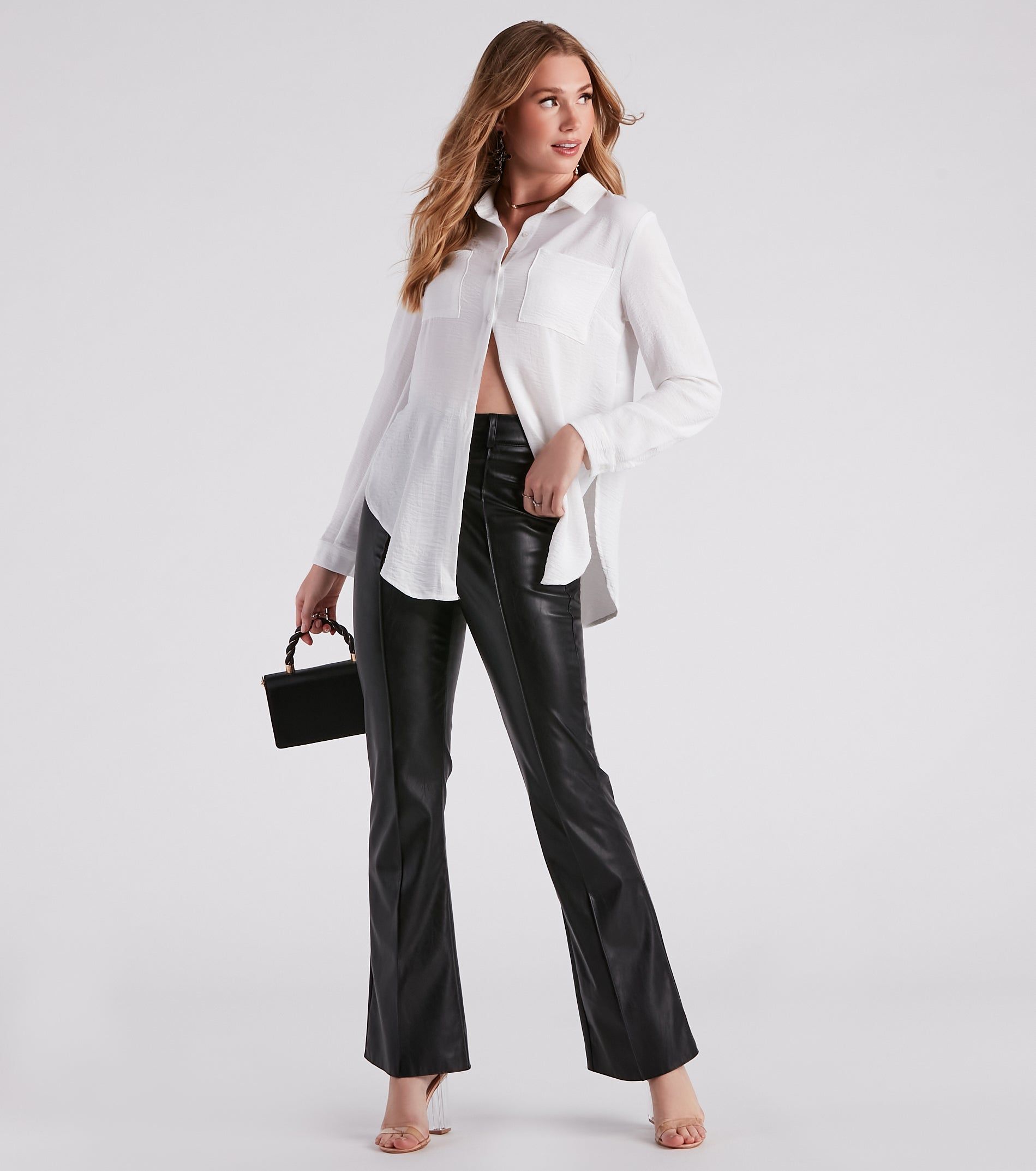 Chic Bliss Long Sleeve Button Up Top sold by Windsor product image thumbnail 4