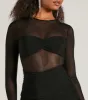 Major VIP Long Sleeve Sheer Mesh Bodycon Mini Dress sold by Windsor