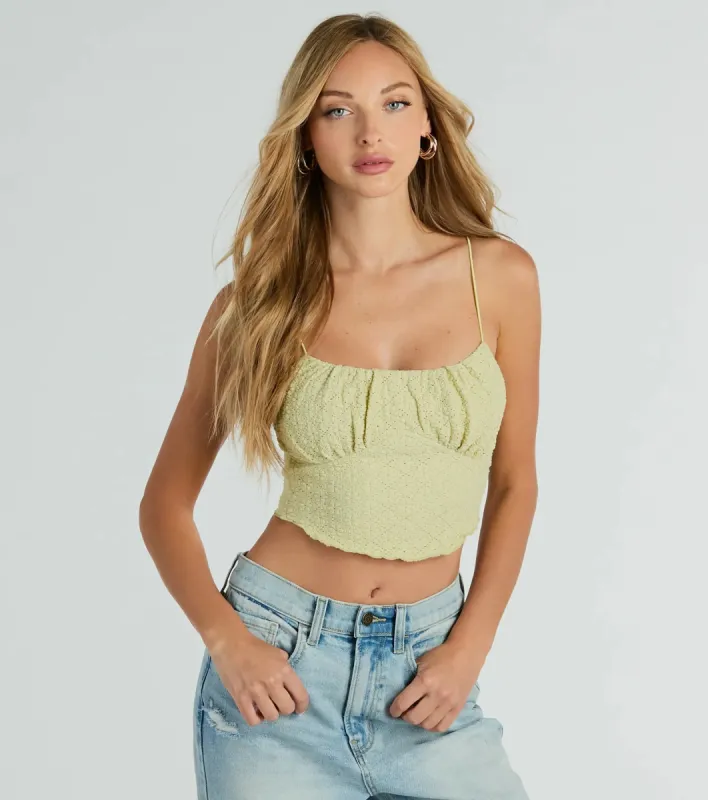Charmed By You Sleeveless Lace Crop Top sold by Windsor