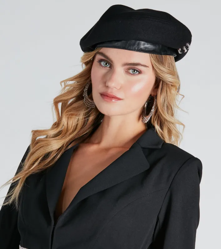 Parisian Flair Rhinestone Detail Beret sold by Windsor