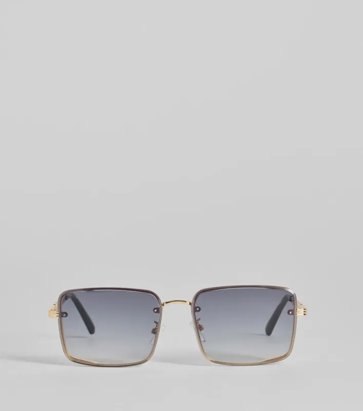 Living Sleek Square Chain Trim Sunglasses sold by Windsor