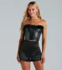 Call Me Fab Marabou Feather Faux Leather Corset sold by Windsor