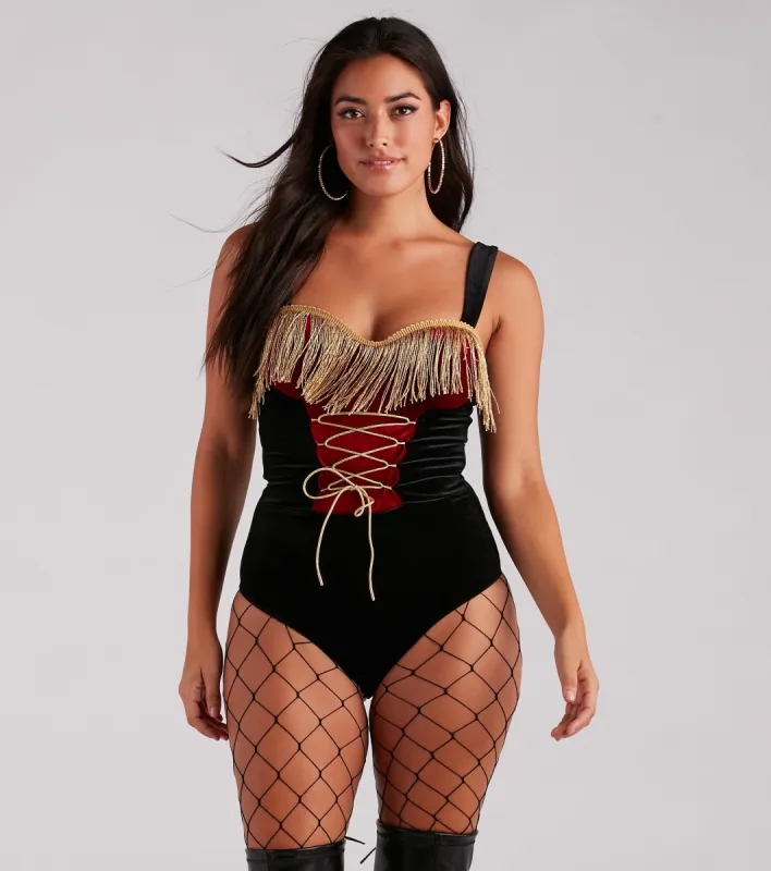 Ringleader Halloween Velvet Bodysuit sold by Windsor