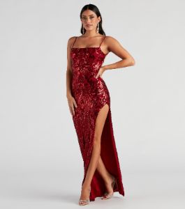 Jenelle Formal Sequin Open Back Dress sold by Windsor