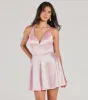 Taylor Lace-Up Skater Satin Party Dress sold by Windsor