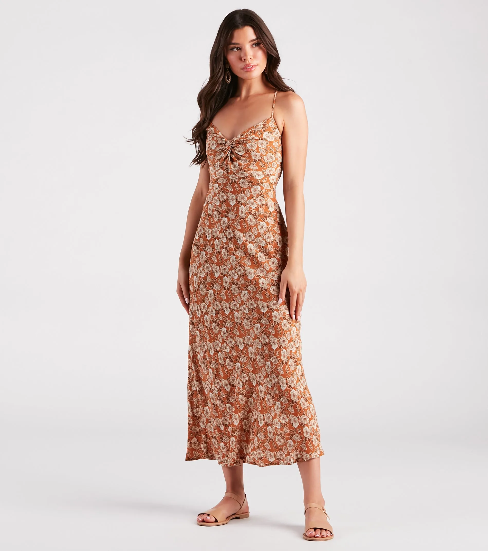Pick Me Floral Lace-Up Maxi Dress sold by Windsor product image thumbnail 3