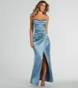 Lana Cowl Neck Mermaid Satin Glitter Formal Dress sold by Windsor