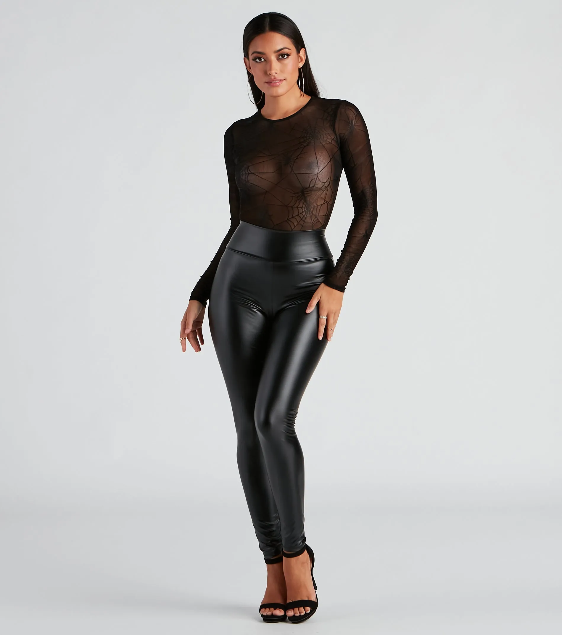 Spider Babe Mesh Graphic Bodysuit sold by Windsor product image thumbnail 3