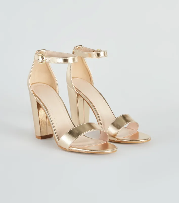 Party Savvy Metallic Block Heels sold by Windsor