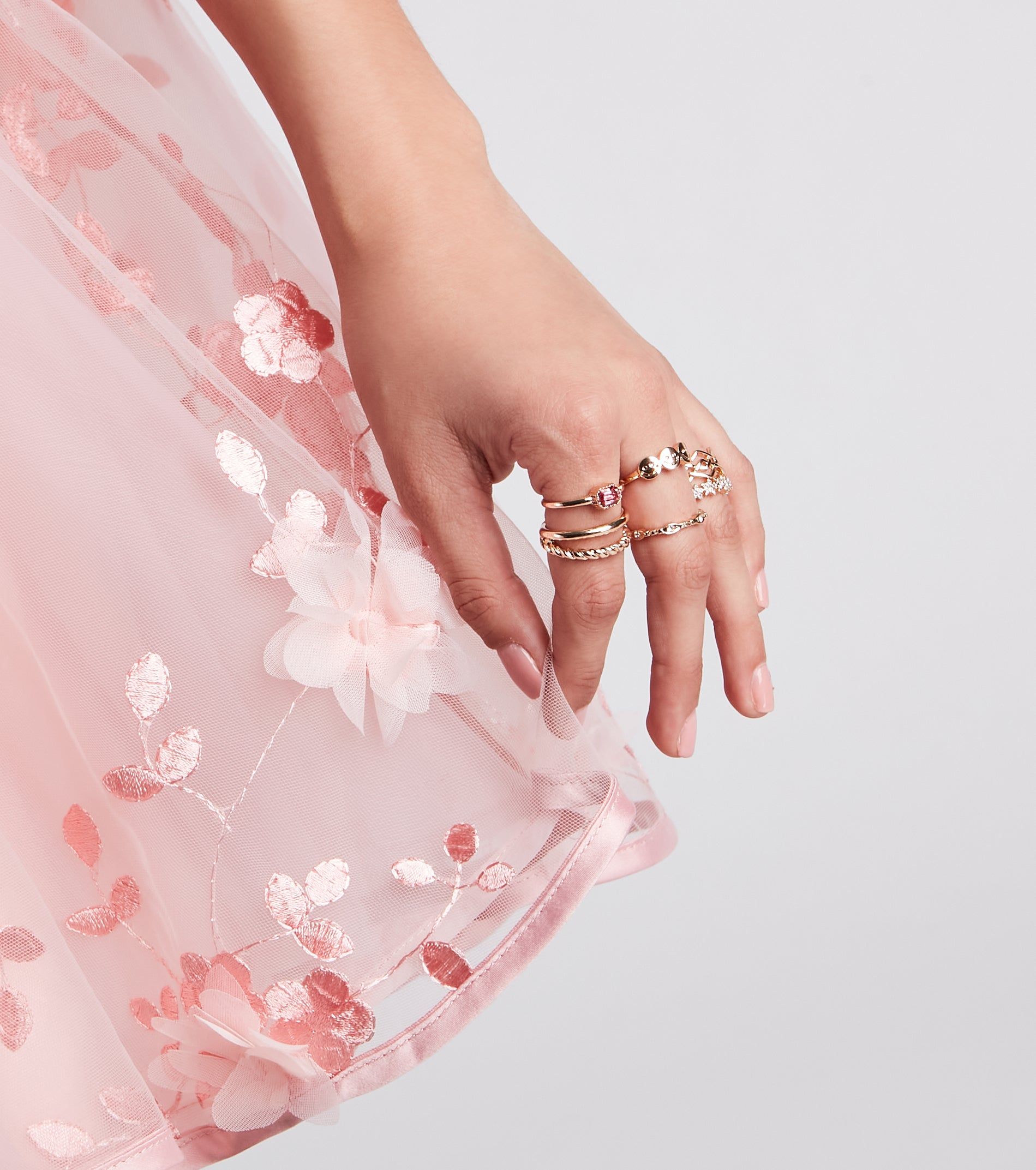 Trendy Shine Rhinestone Dainty Ring Set sold by Windsor product image thumbnail 2