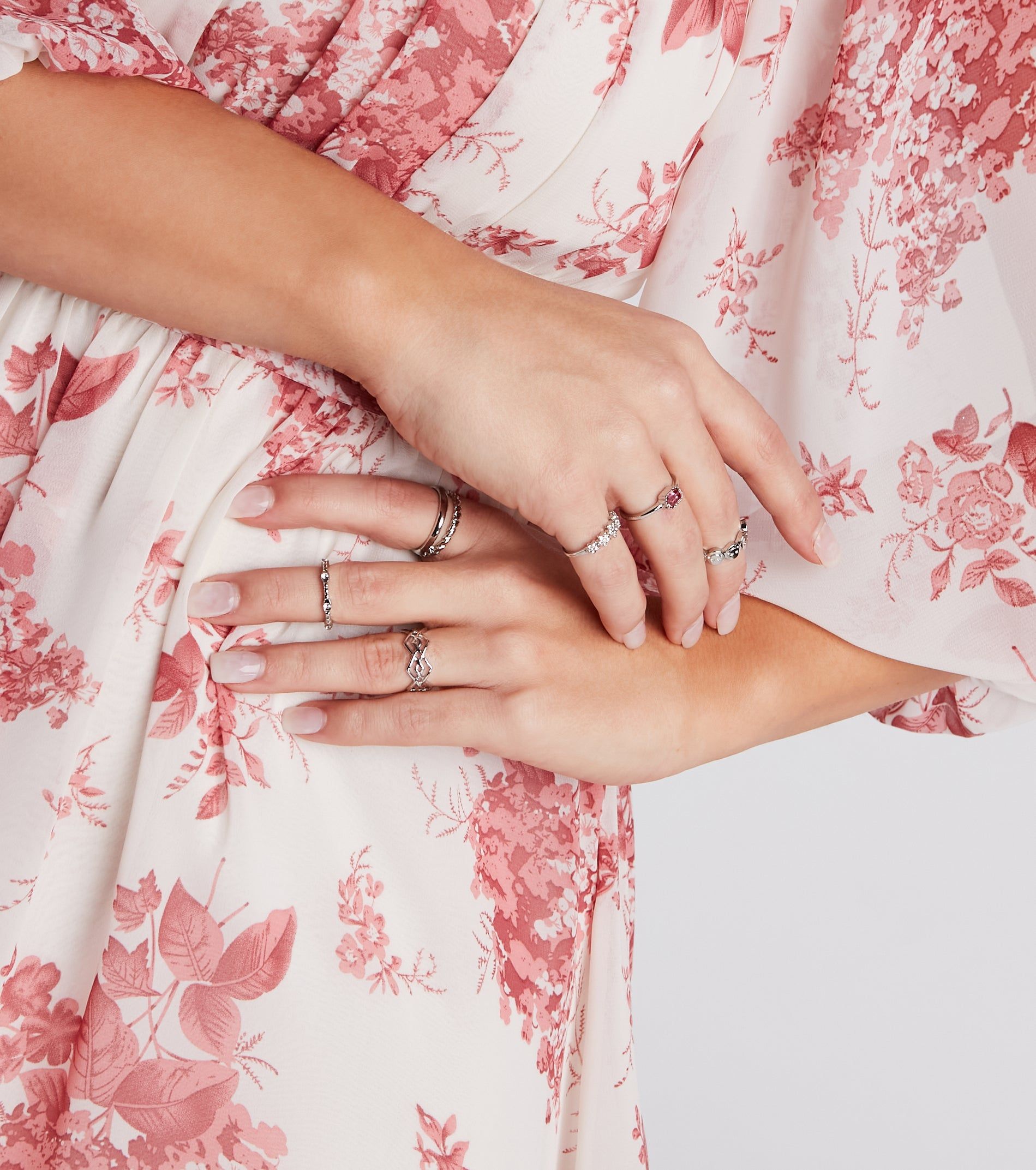 Trendy Shine Rhinestone Dainty Ring Set sold by Windsor