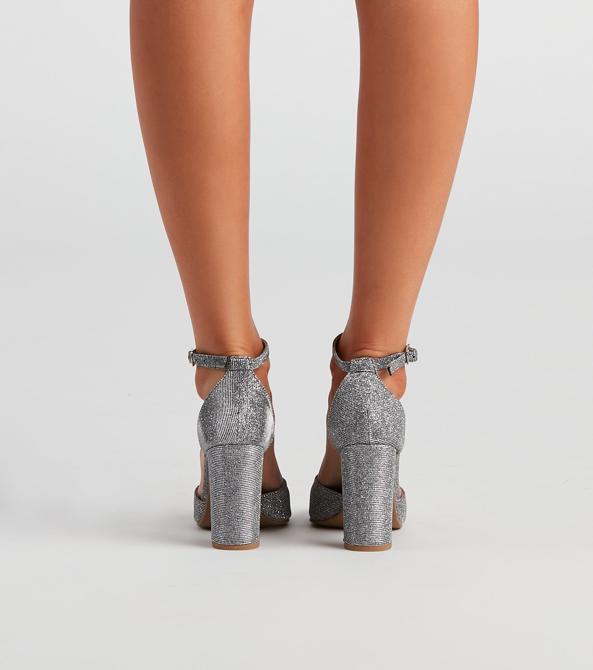 Dazzle Glitter Mesh Block Heels sold by Windsor product image thumbnail 4