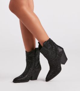 PLACEHOLDER - Glitzy Rhinestone Western Booties sold by Windsor